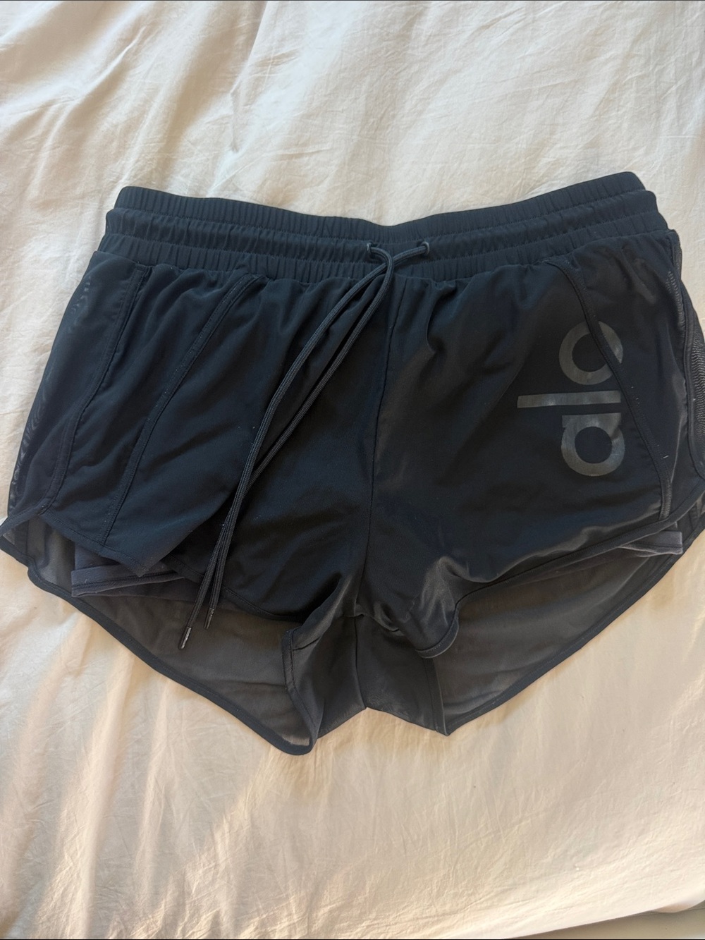 ALO Yoga Black Athletic Shorts with Drawstring